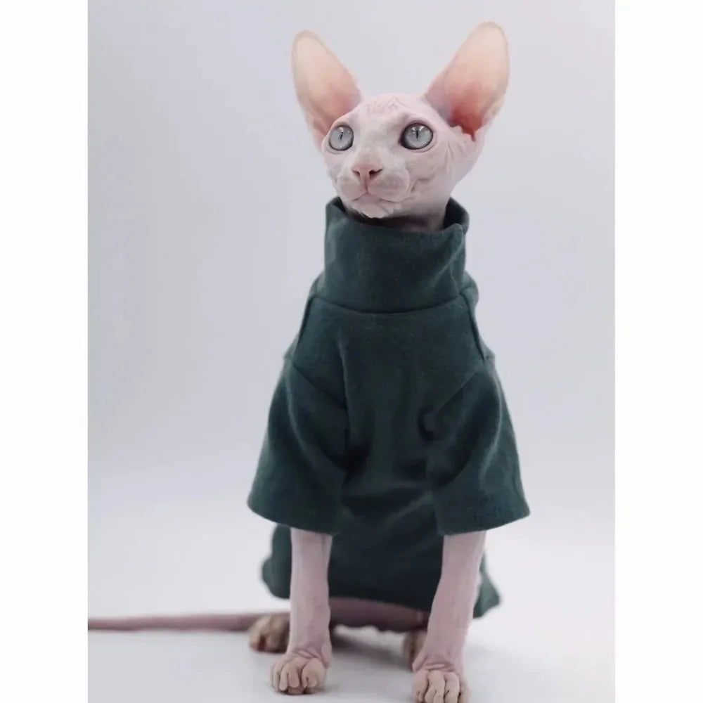 Soft Cotton Winter Outfit for Sphynx Cats | Warm Pet Sweater