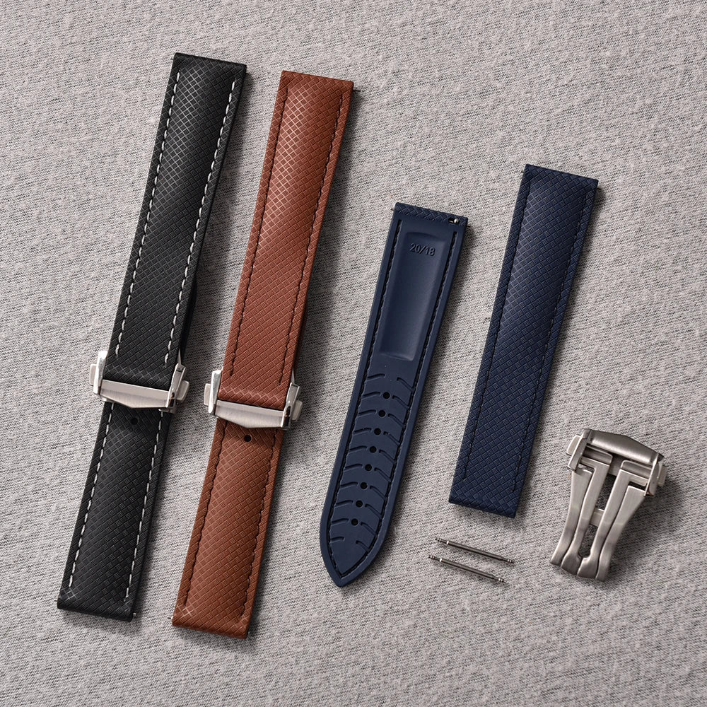 Universal Tropical FKM Rubber Watch Strap | Quick-Release Dive Bracelets