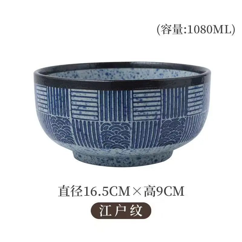 Japanese Style Ceramic Ramen Bowl Set | Elegant Dinnerware