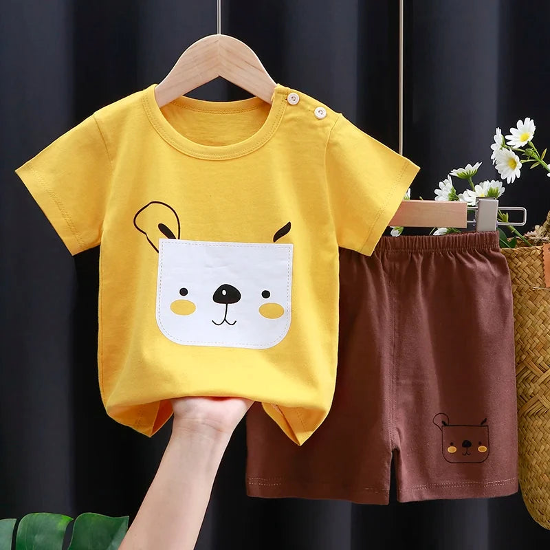 Kids Summer Clothing Set | Adorable Cartoon T-Shirt & Shorts
