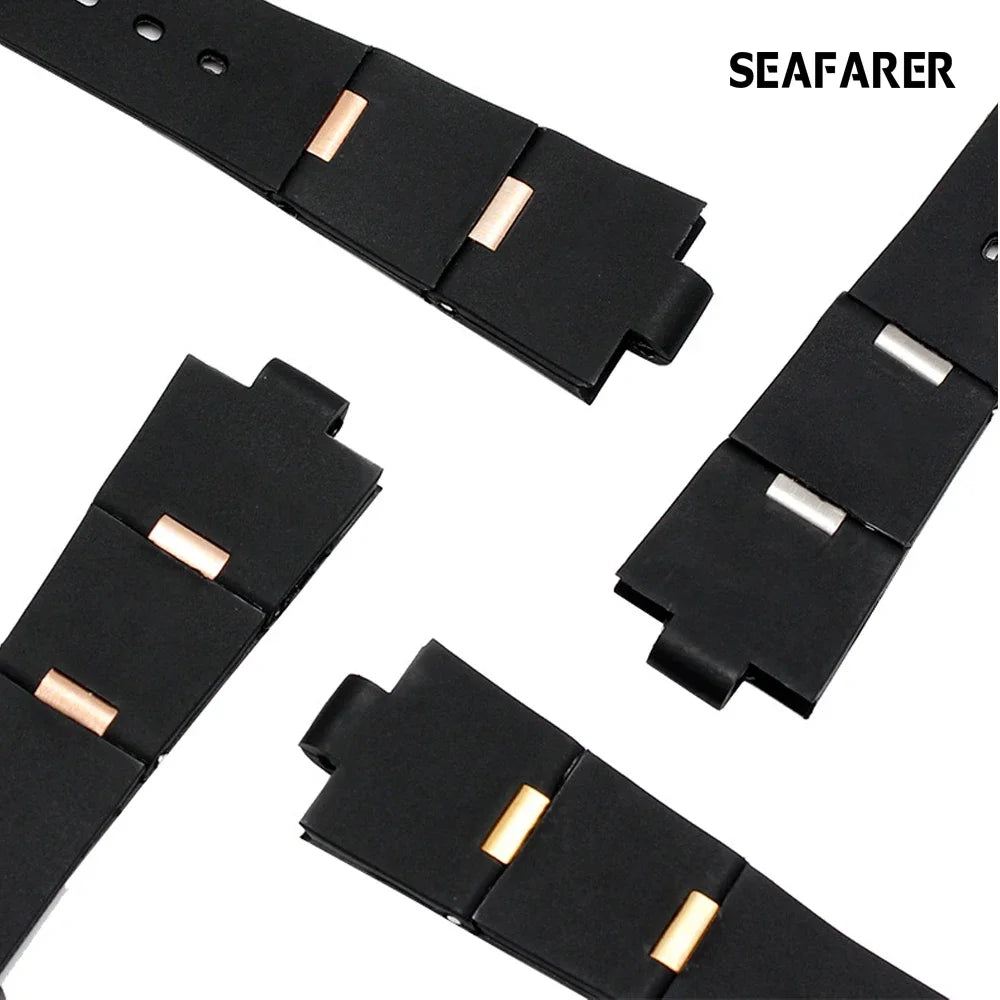 Men's Black Rubber Replacement Watch Band Strap | Comfortable & Durable