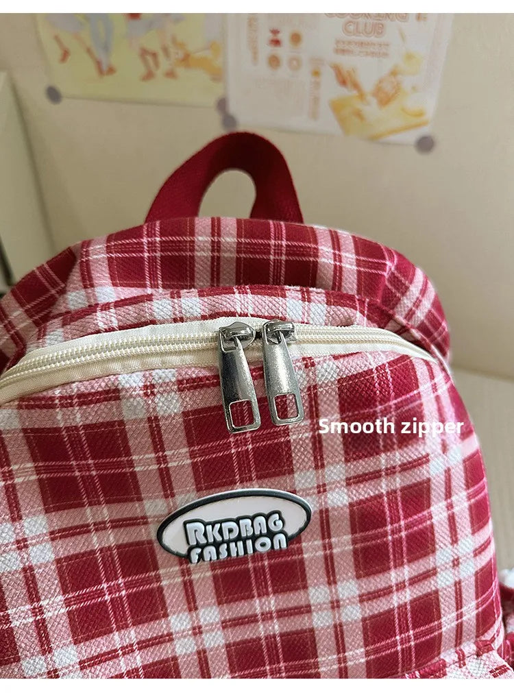 Large Capacity Plaid Backpack | Versatile Travel & School Bag