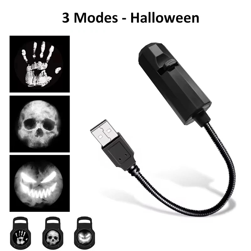 Rotatable Halloween Moon Lamp Projector for Holiday Decor Lighting