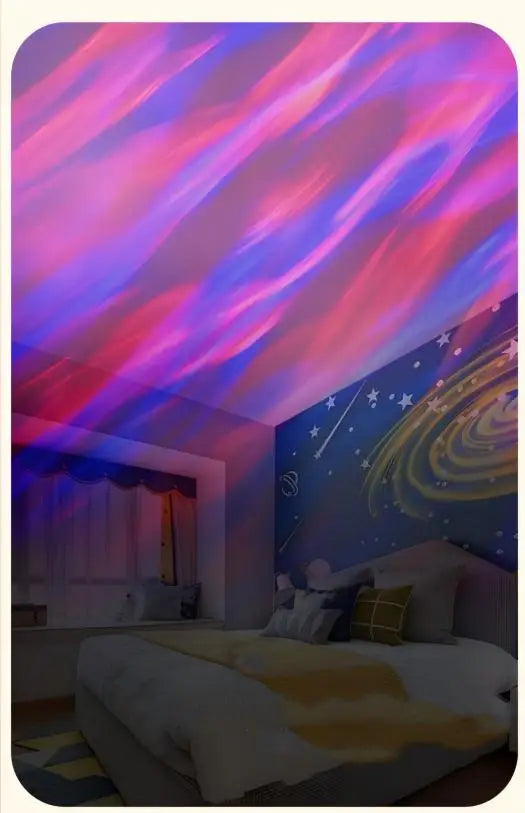 Aurora Water Ripple Projector | 16 Colors USB Rechargeable Lamp