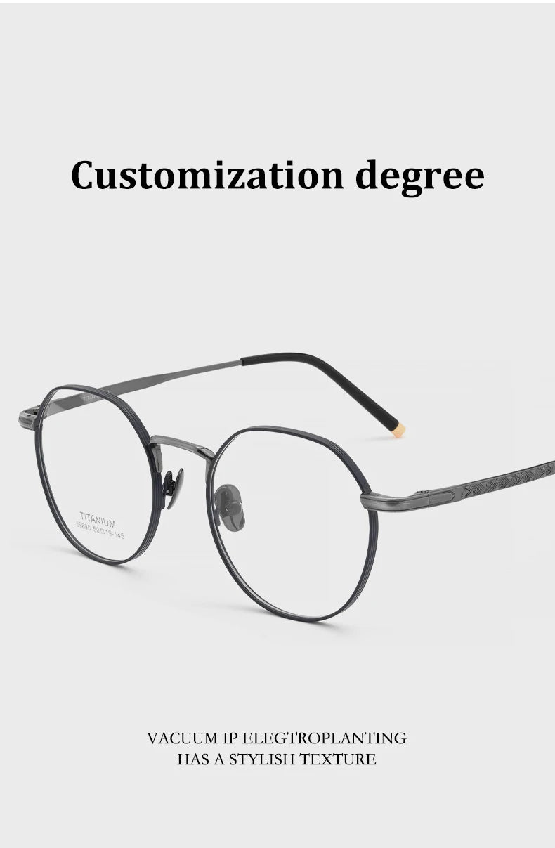 Ultra-Light Titanium Round Frame Glasses | Customizable Multi-Focus