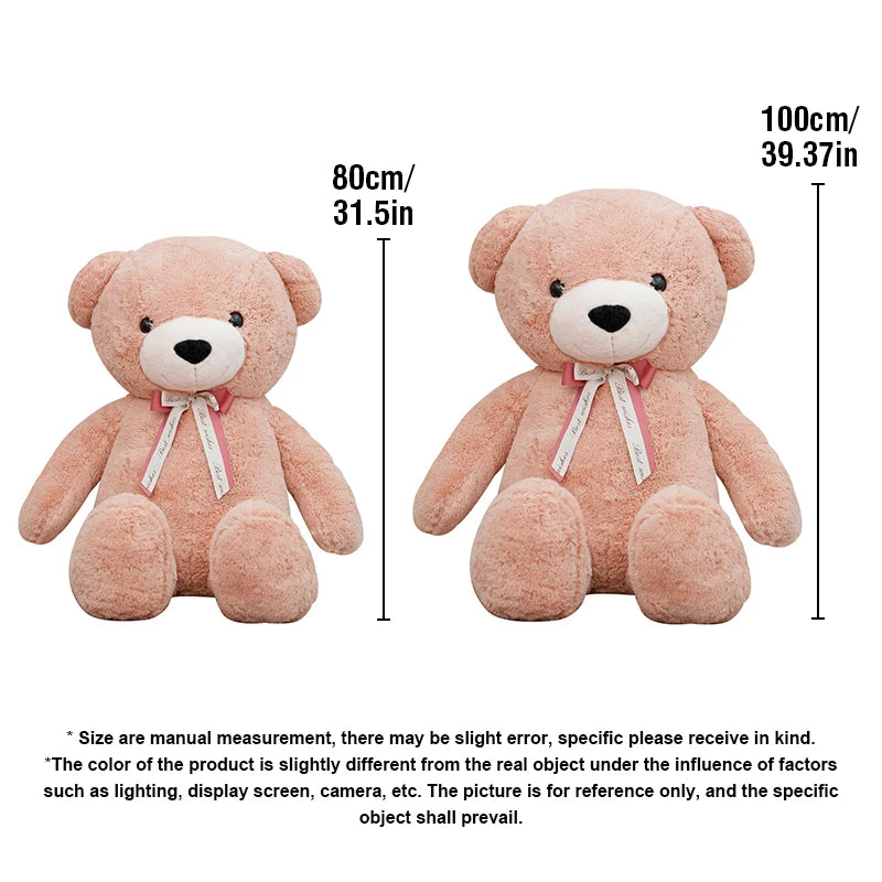 Large Plush Bear Toy | Soft Fluffy Animal Doll for Hugs
