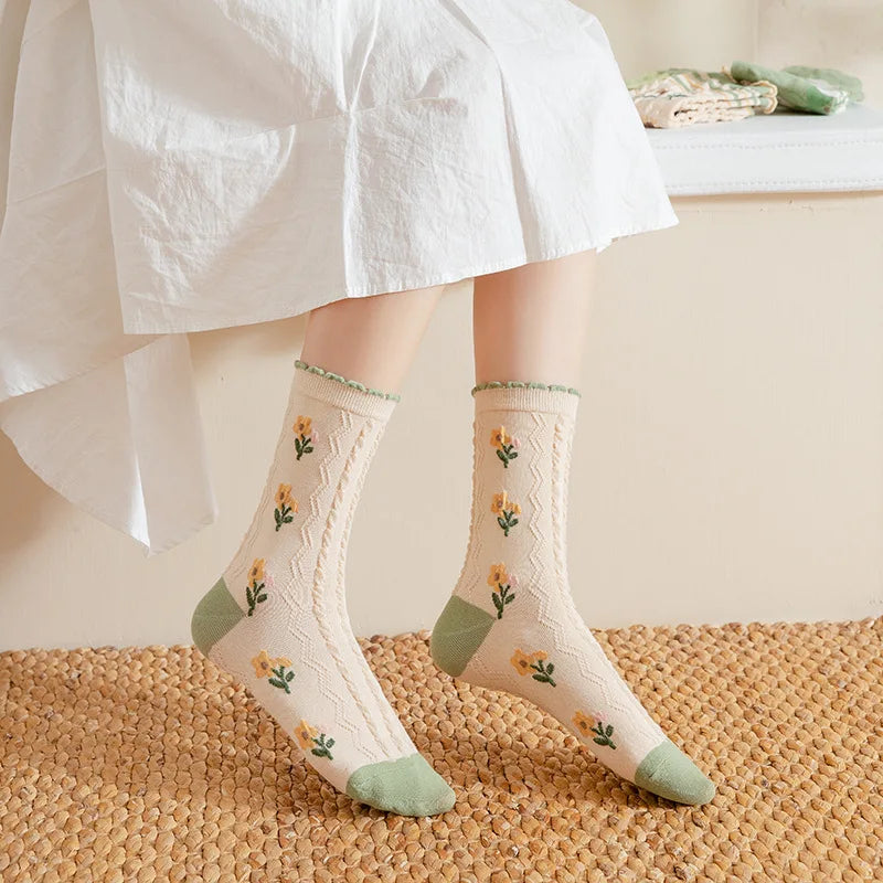 Cute Cartoon Frilly Socks for Women | Sweet Japanese Style