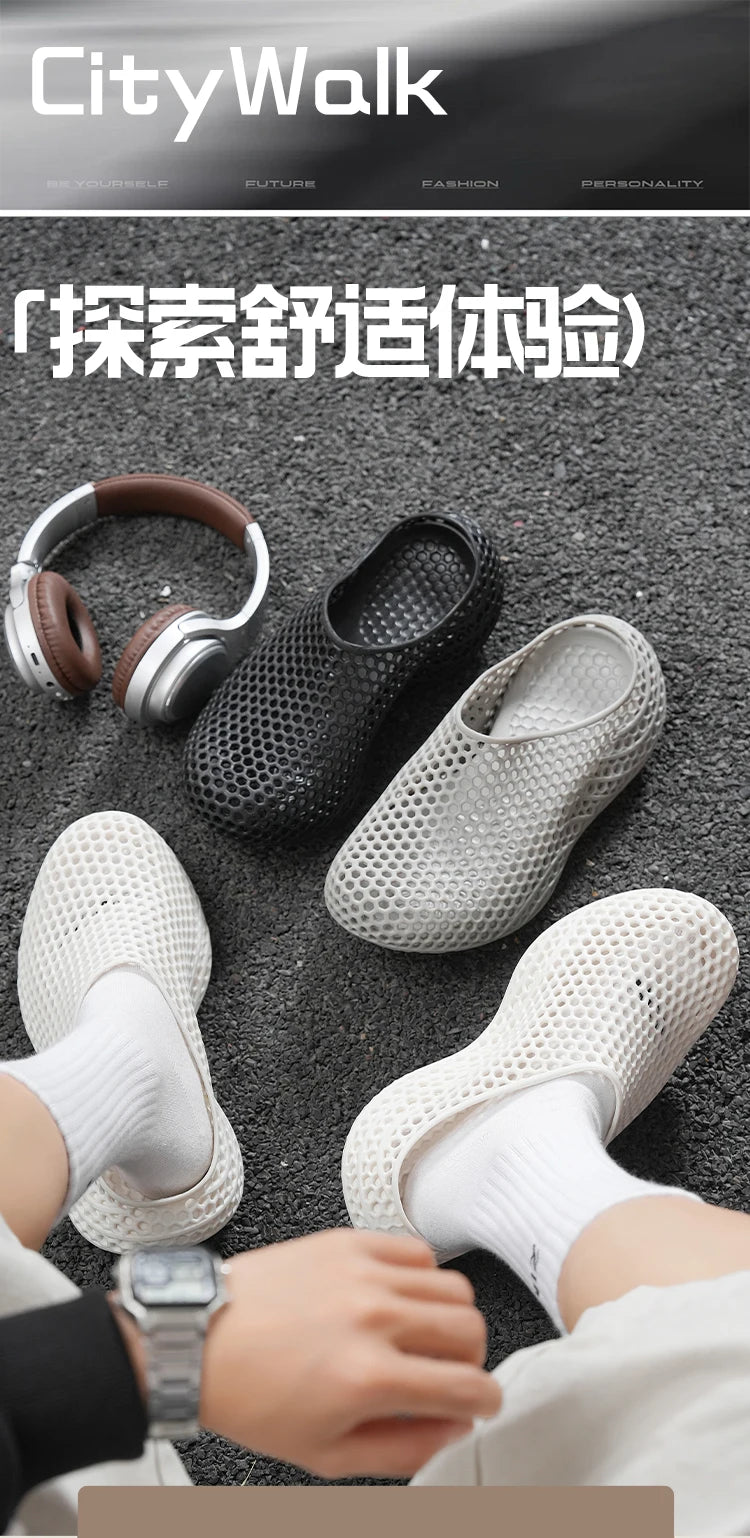 Men's Breathable EVA Clogs | 3D Printed Non-Slip Garden Shoes