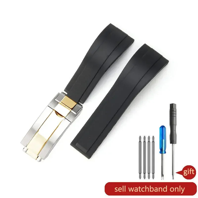 Durable Stainless Steel Butterfly Buckle Watch Strap for Men