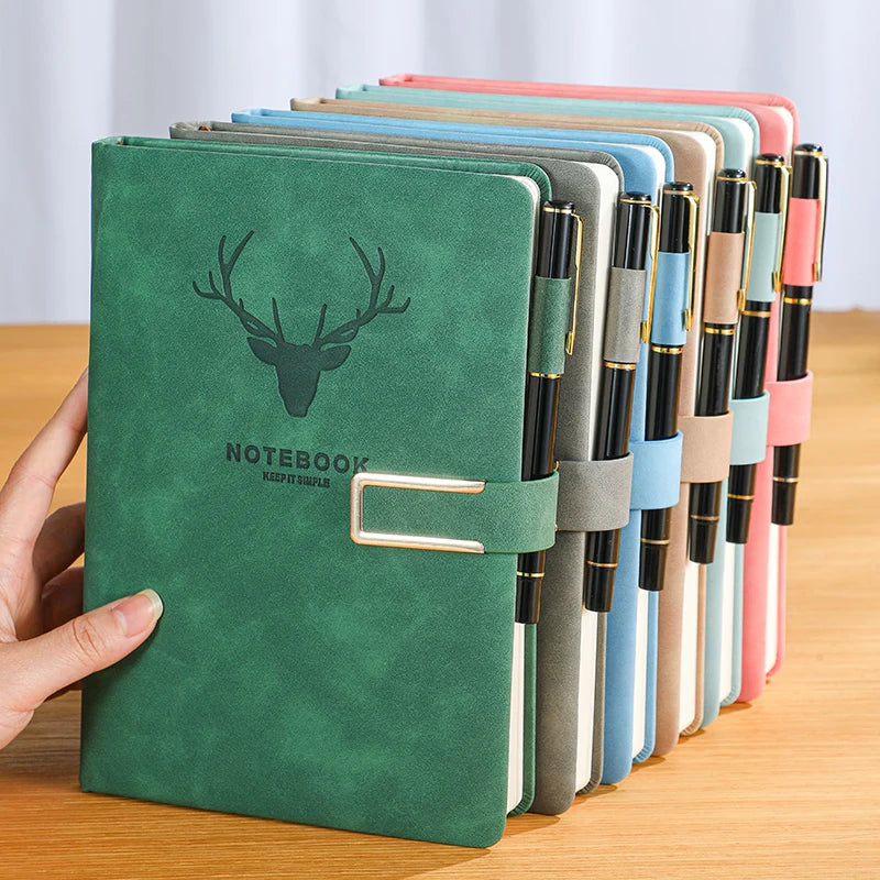 200 Pages A5 Leather Notebook | Personalized Soft Cover & Bookmark
