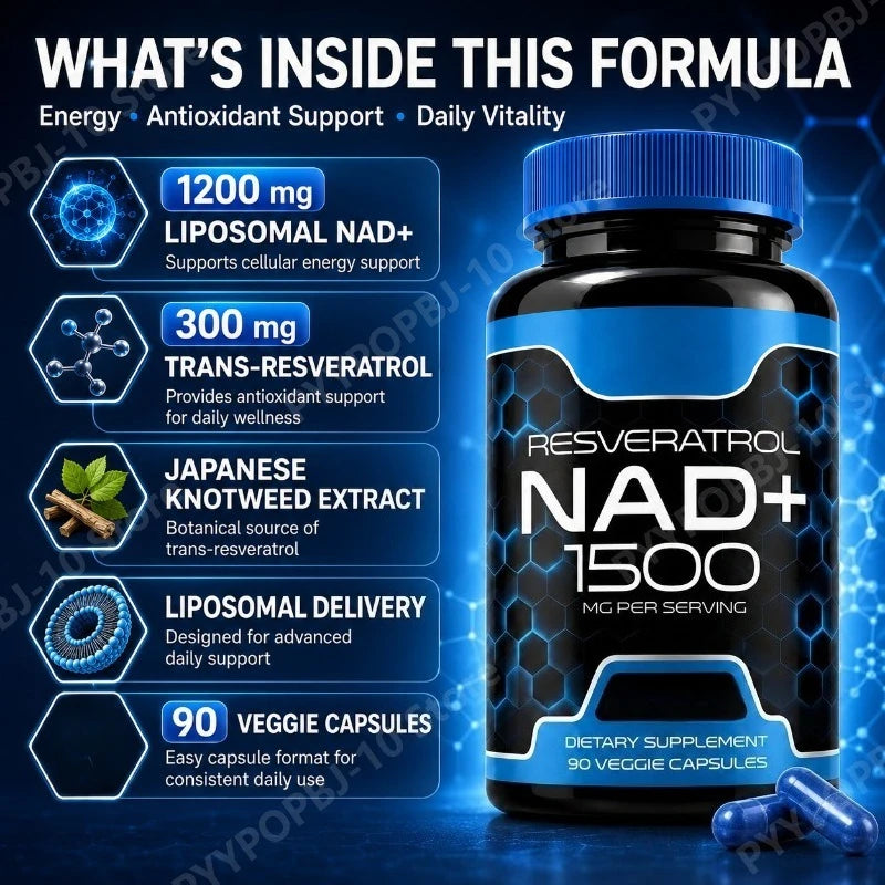 Liposomal NAD+ & Trans Resveratrol for Daily Energy Support