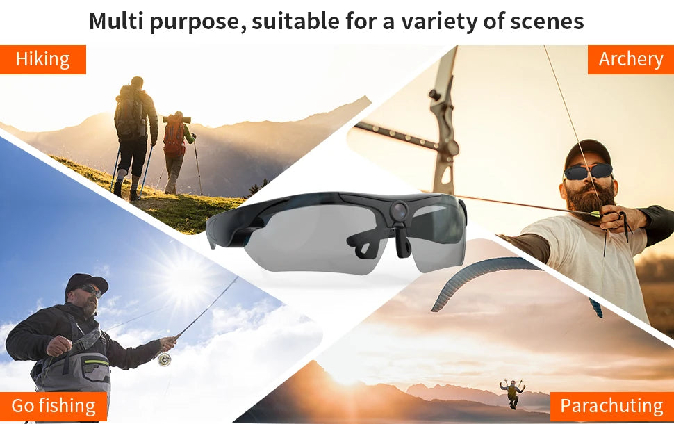 Smart Glasses with HD Camera | Outdoor Sports Recorder Goggles