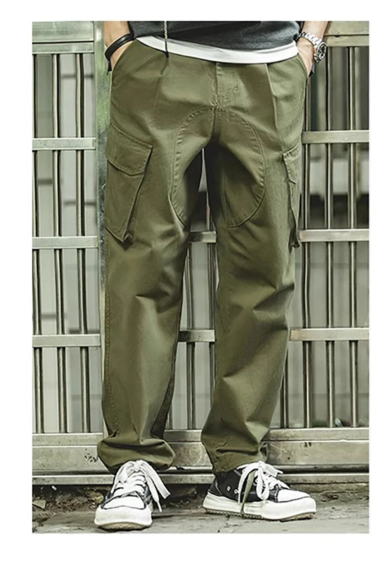 Men's Vintage Cargo Pants | All-Season Cotton Tapered Trousers 2026
