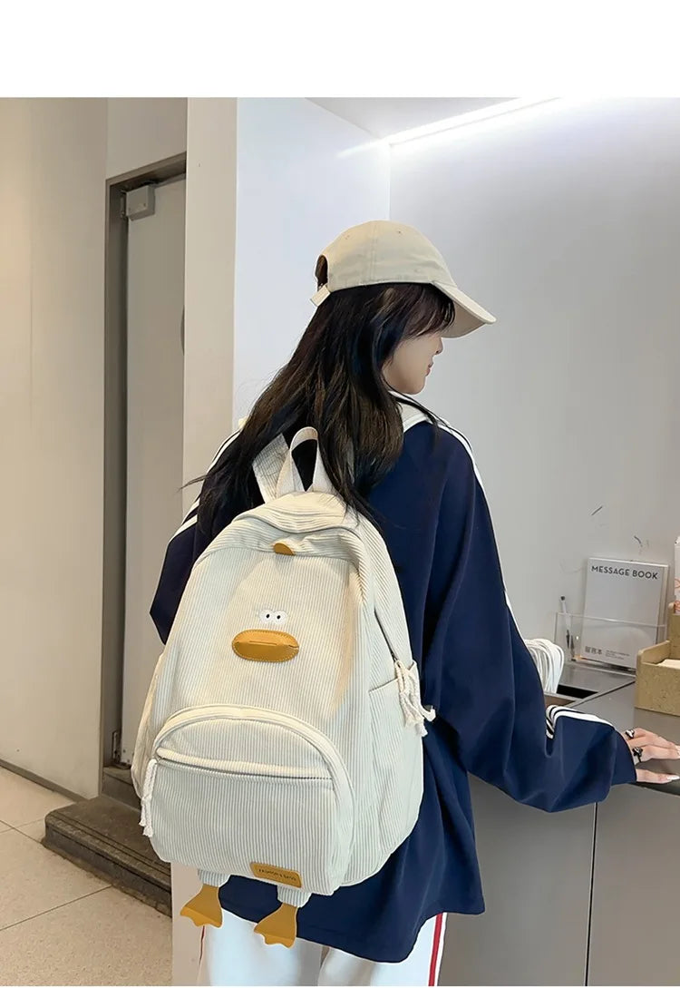 Cute Cartoon Duck Backpack | Stylish Travel Bag for Students
