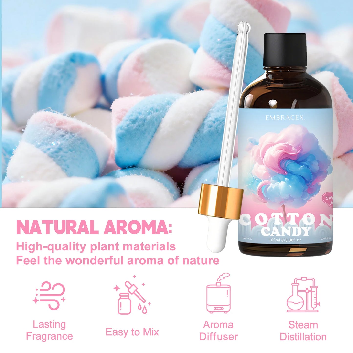100ml Cotton Candy Essential Oil | Aromatherapy Massage Oil