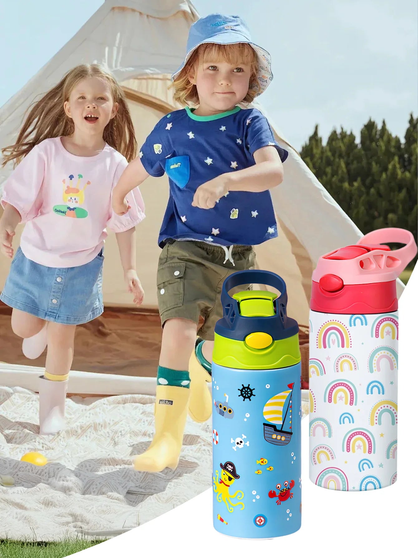 Cute Cartoon Pattern Stainless Steel Insulated Thermos Cup