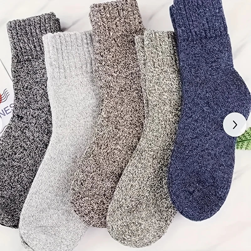 5 Pairs of Thick Warm Men's Socks | Cozy Winter Thermal Stockings