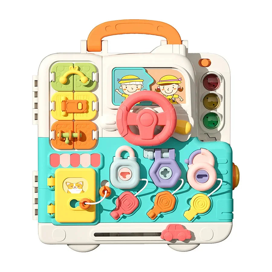 Montessori Busy Board for Toddlers | Interactive Music & Light Toy