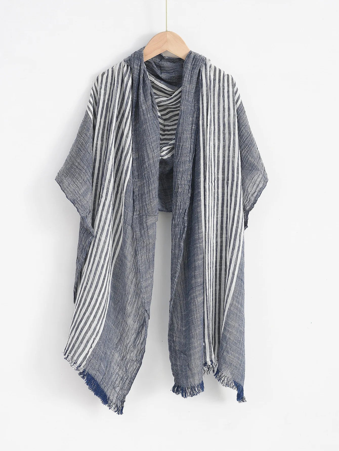 Fashionable Men's Cotton Linen Scarf | Warm Striped Neckerchief