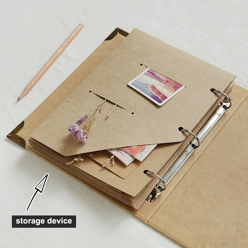 Retro Kraft Paper Cover Photo Album | Wedding Guest Book & Scrapbook