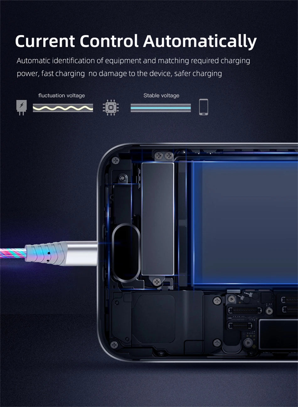 6A Fast Charging Glowing Micro USB & Type C Cable