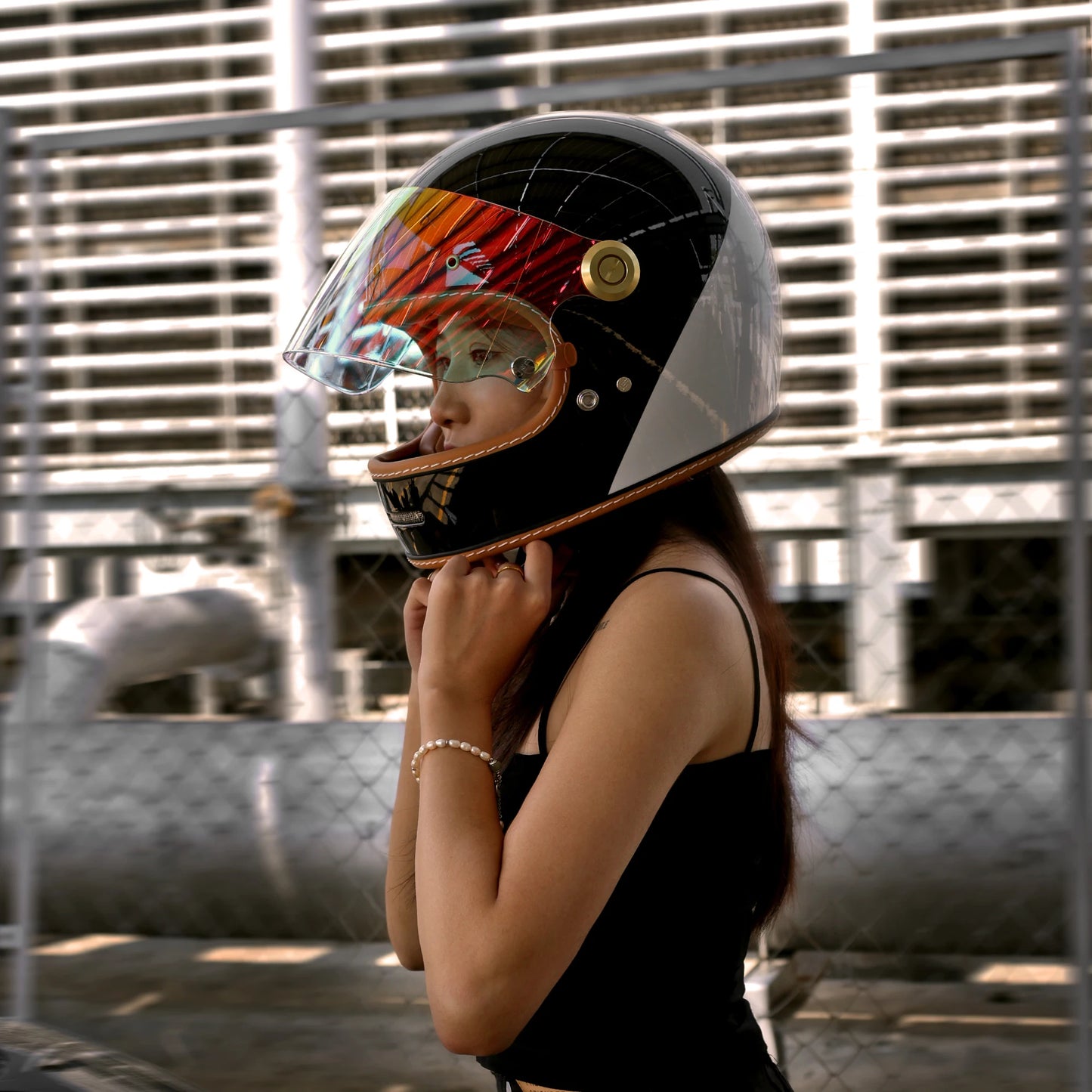 Vintage Full Face Moto Helmet | Retro Style Motorcycle Safety Gear