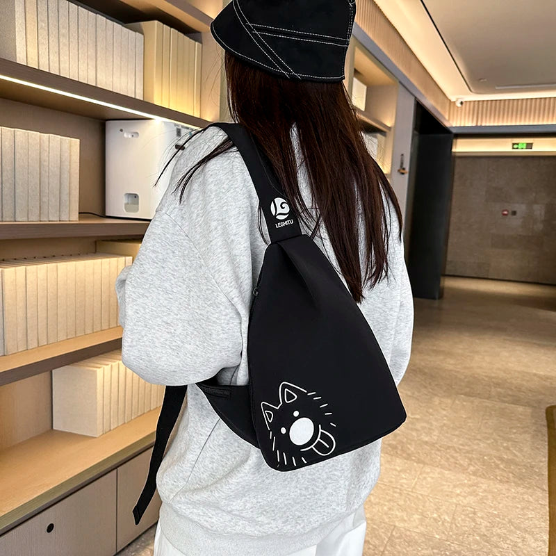 Cartoon Chest Sling Bag for Women | Versatile Crossbody Daypack