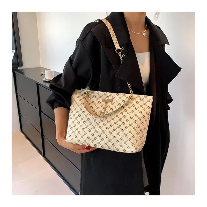 Soft Leather Large Capacity Tote Bag for Women | Stylish Shoulder Bag