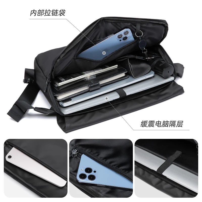 Waterproof Minimalist Men's Crossbody Messenger Bag for Travel