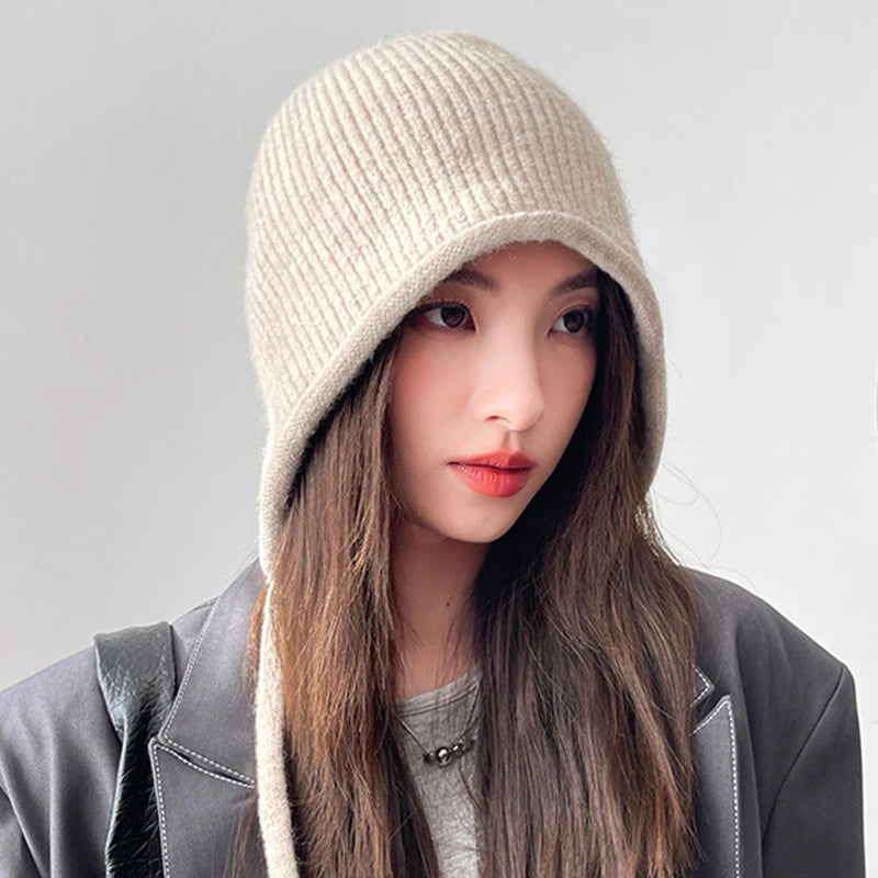 Women's Cute Knitted Earflap Beanie | Cozy Winter Warm Hat