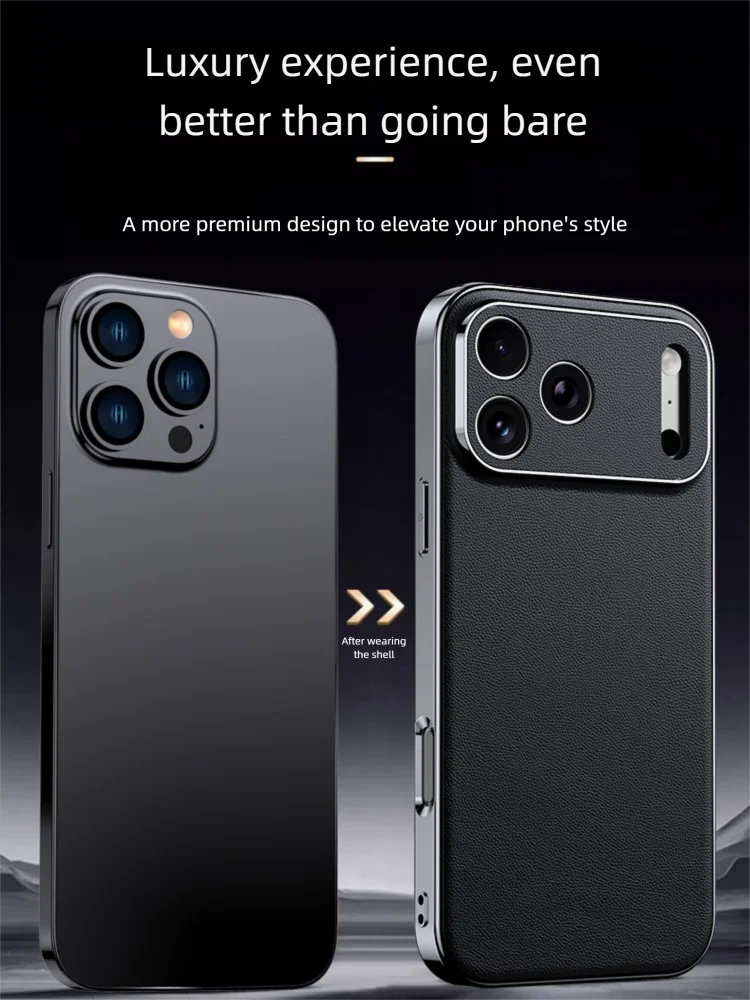 Funda de lujo de piel para iPhone | Protección total de la lente