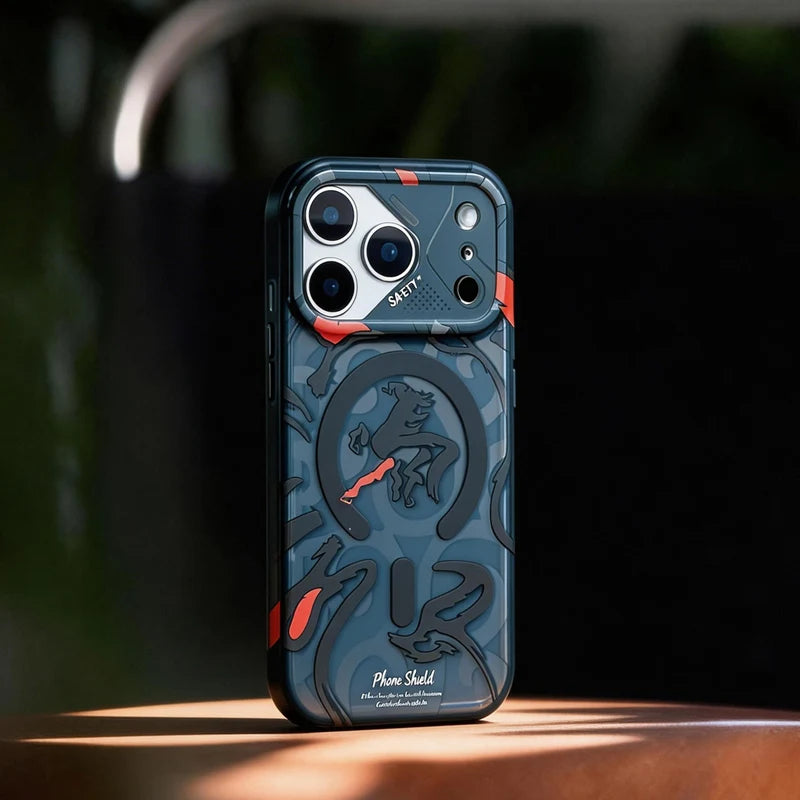 Magnetic Geometric Graffiti Case | Wireless Charging Compatible