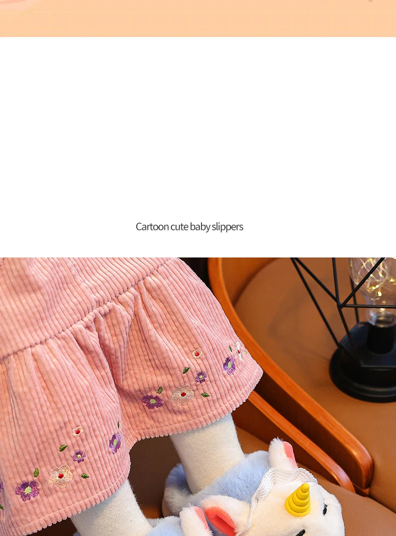 Unicorn Plush Slippers for Kids | Cozy Indoor Winter Shoes