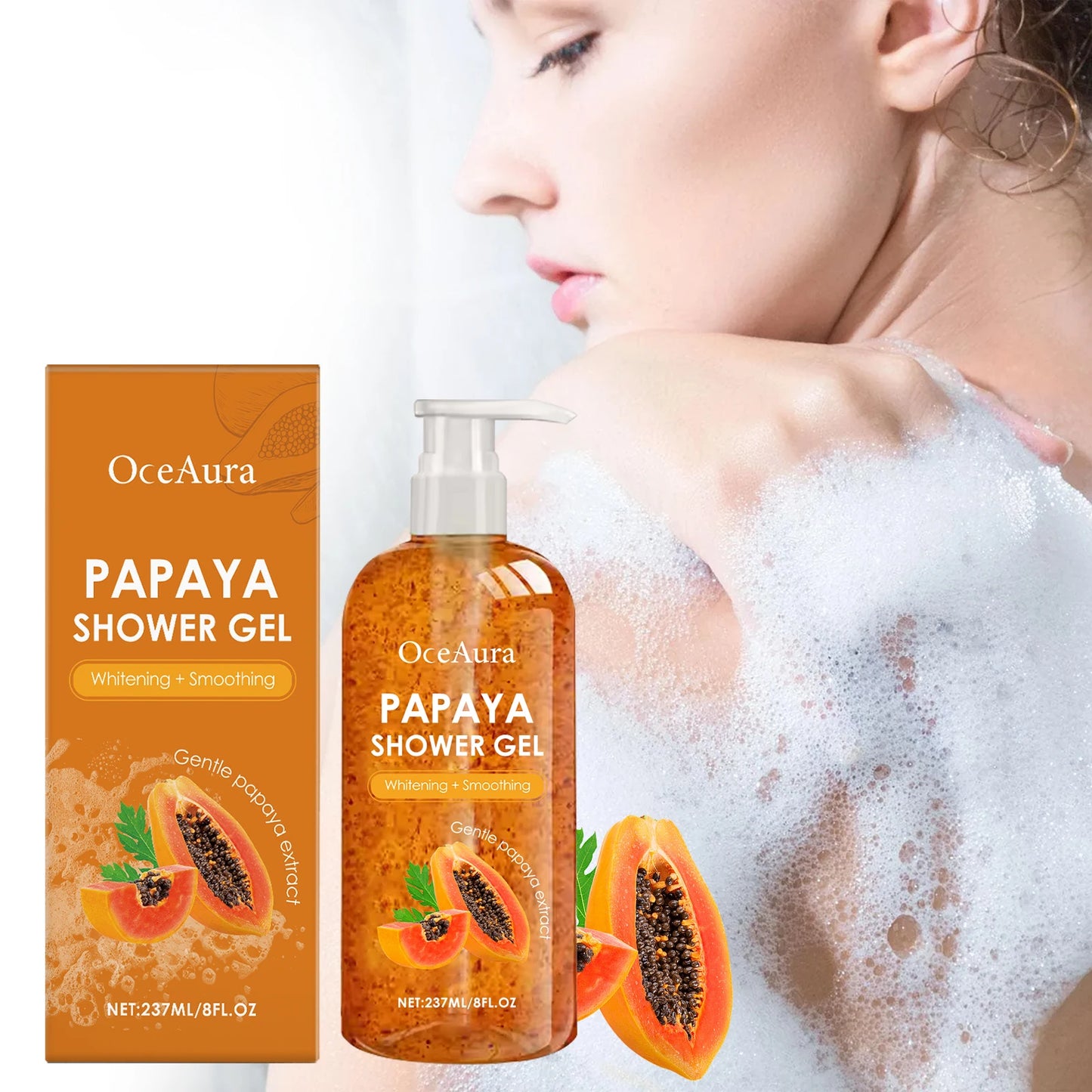 Whitening Papaya Shower Gel | Smoothing Cleansing Body Wash