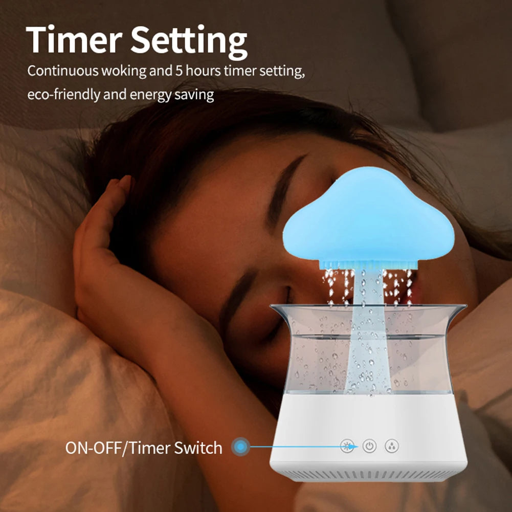 300ml Colorful Mushroom Cloud Humidifier & Night Light