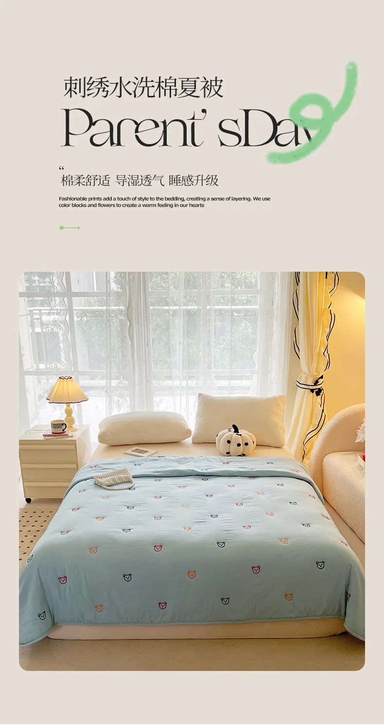 Breathable Summer Quilt | Soft Cotton Bedding for Ultimate Comfort