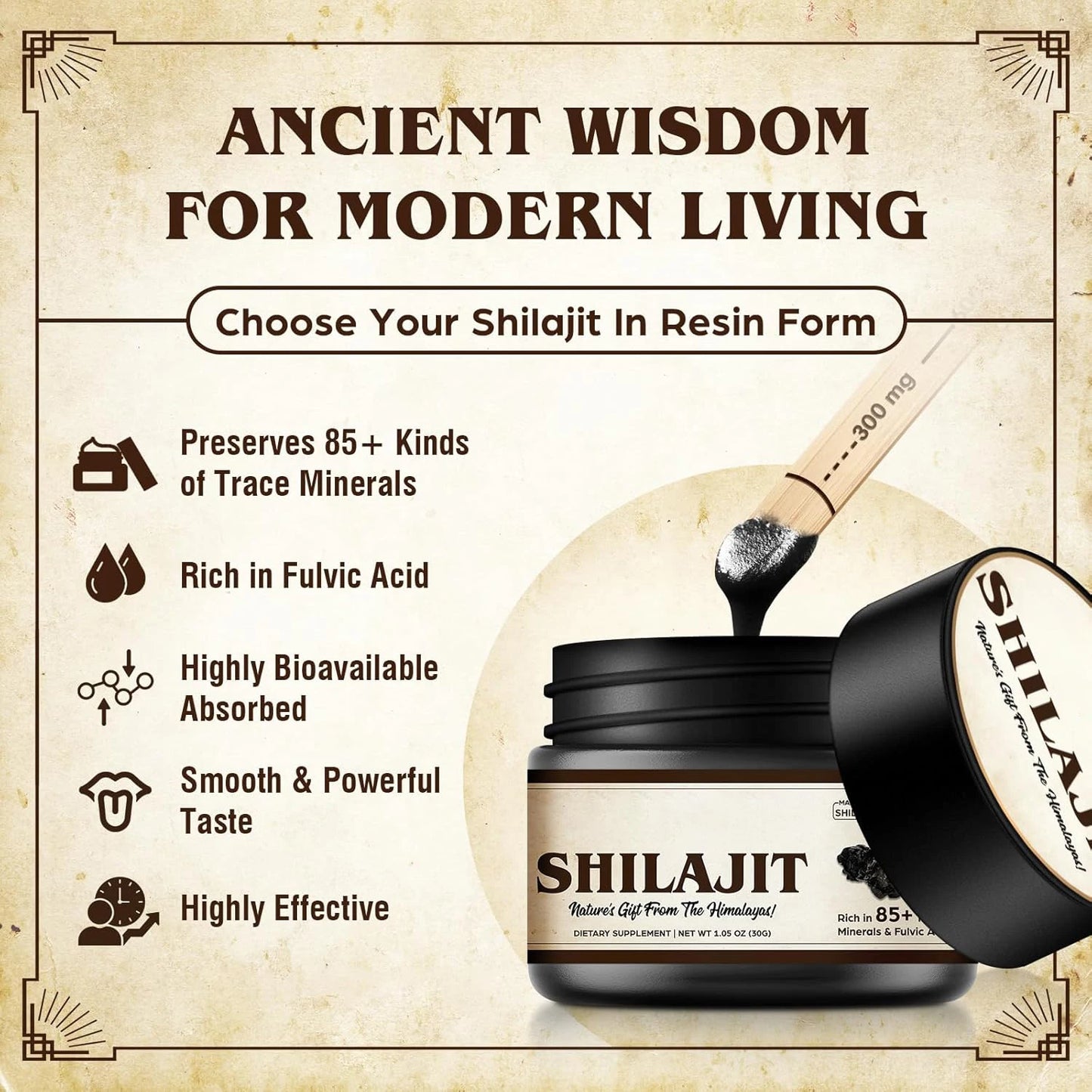 Organic Shilajit Resin Ointment | 85+ Trace Minerals for Wellness