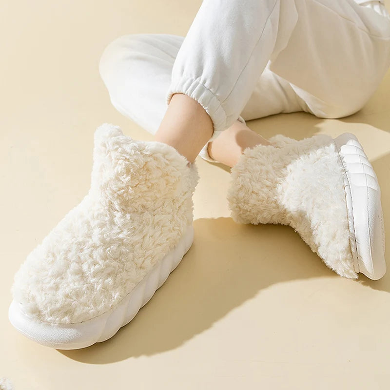 Winter Warm Plush Snow Boots Slippers | Cozy Indoor Outdoor Footwear