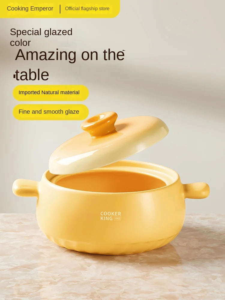 High-Temperature Resistant Ceramic Casserole Pot for Gas Stoves