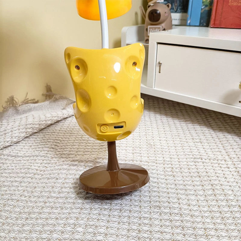 Bonita lámpara de escritorio LED flexible de oso con soporte para teléfono | Iluminación acogedora