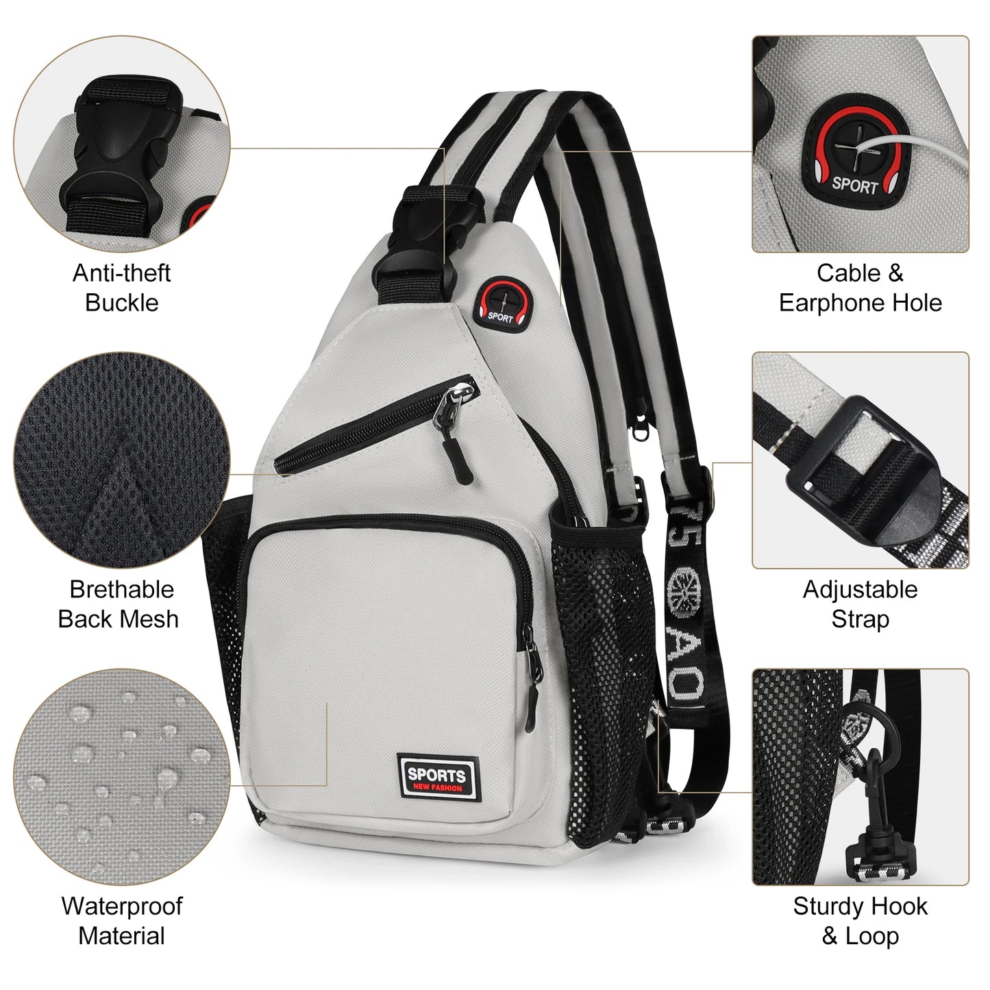 Adjustable Women's Sports Chest Bag | Stylish & Versatile Travel Backpack