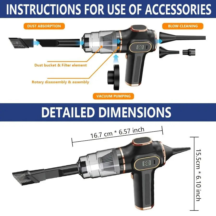 9000Pa 5-in-1 Wireless Vacuum Cleaner | Portable & Powerful Cleaning