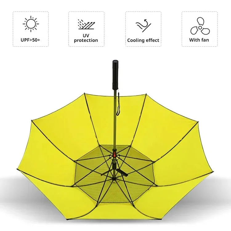 Portable Cooling Sunshade Umbrella with Fan | UV Protection