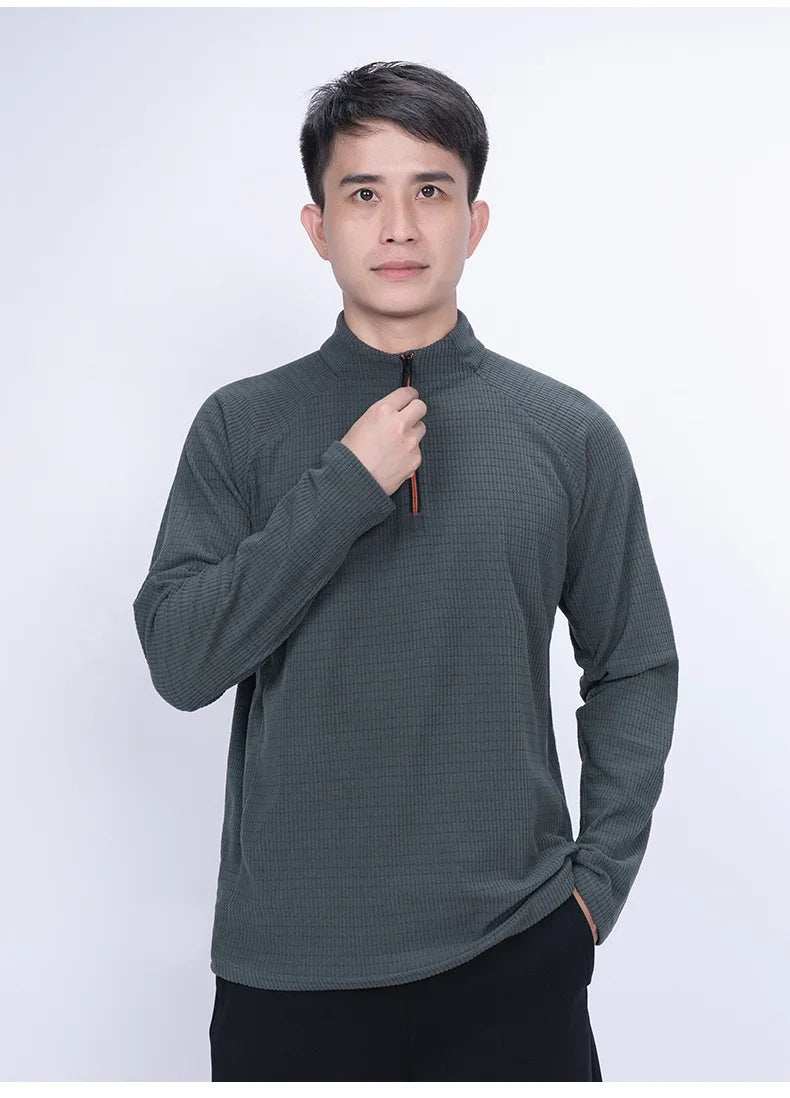 Men's Tactical Grid Fleece Pullover | Comfortable Warm Layer