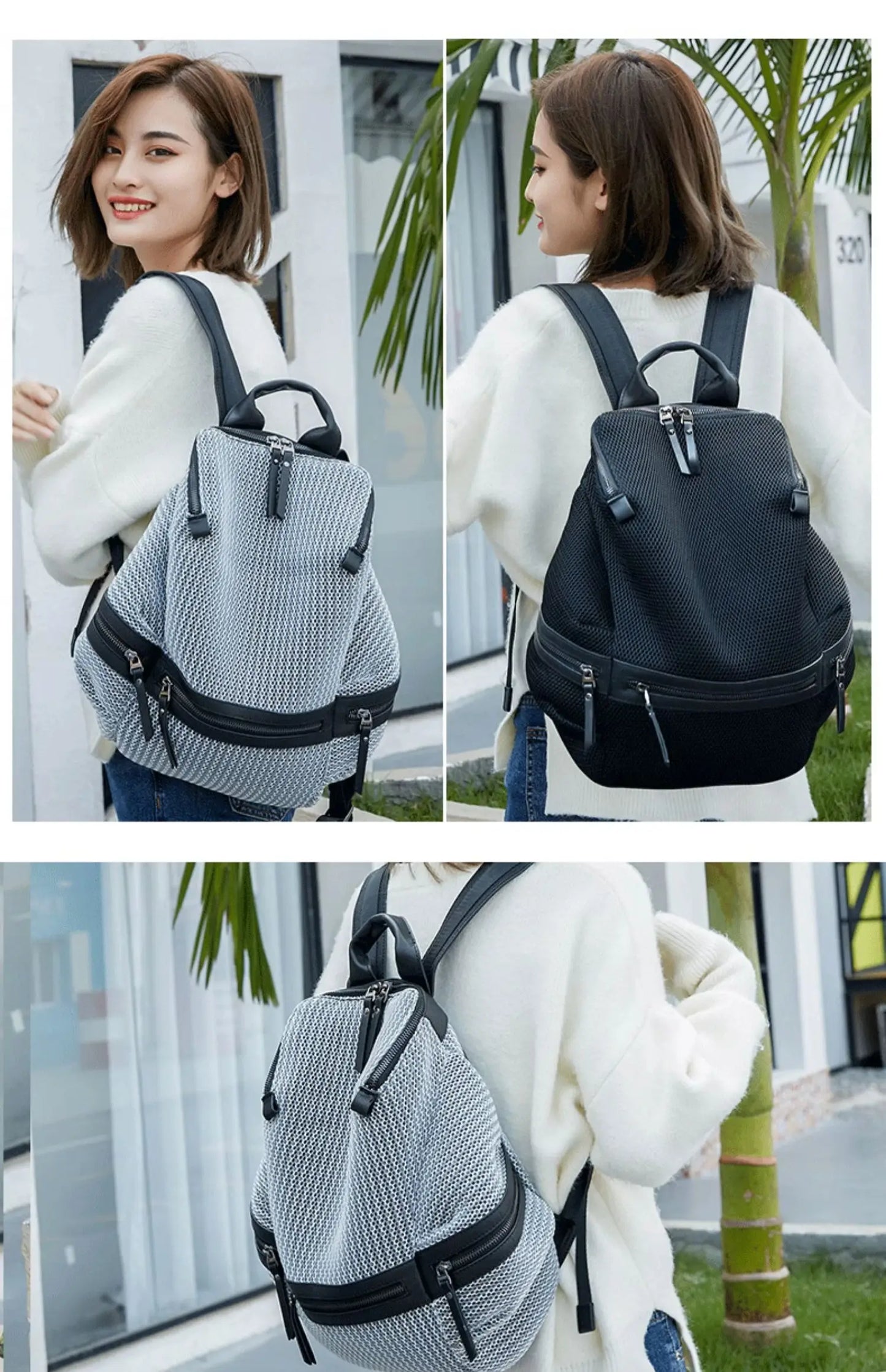 Lightweight Hollow Backpack for Women | Trendy Travel Companion