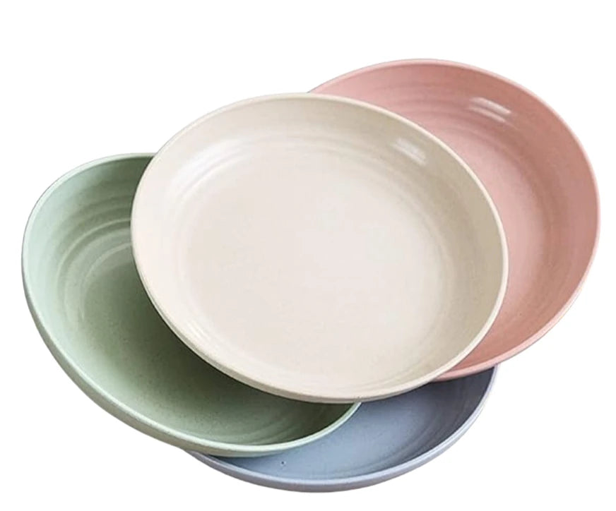 Lightweight Wheat Straw Dinner Plates Set | Eco-Friendly & Durable