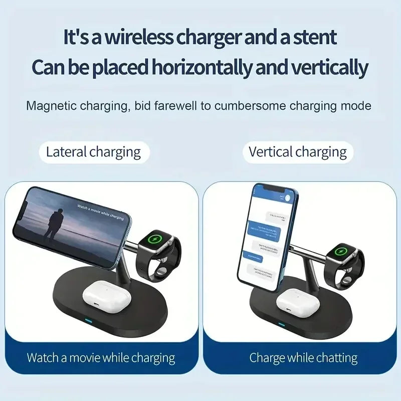 Magnetic 3-in-1 Wireless Charging Stand | Fast MagSafe Charger