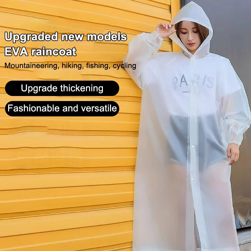 Transparent Non-Disposable Raincoat | Stylish Portable Poncho