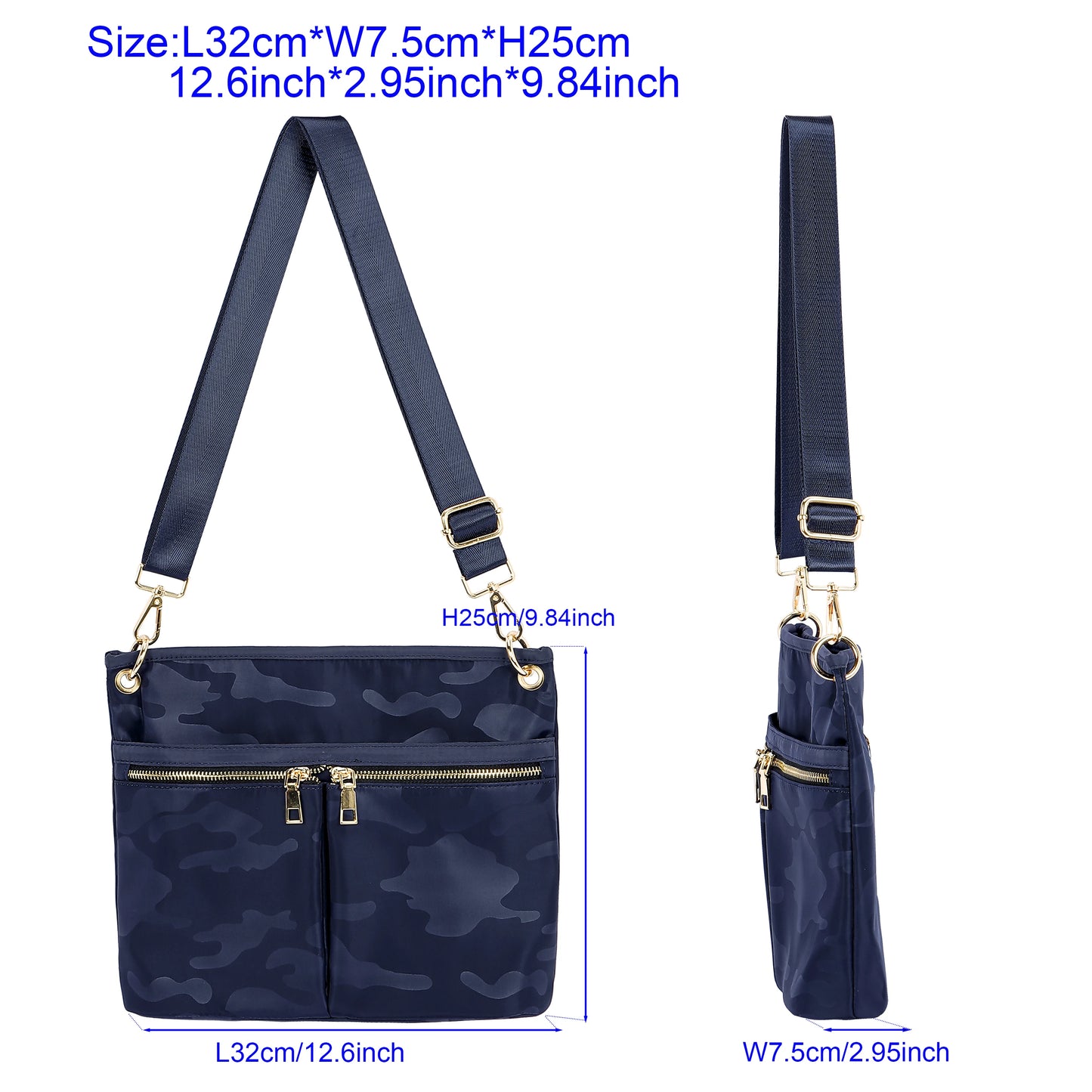 Stylish Crossbody Nylon Handbag | Lightweight Multi-Pocket Bag