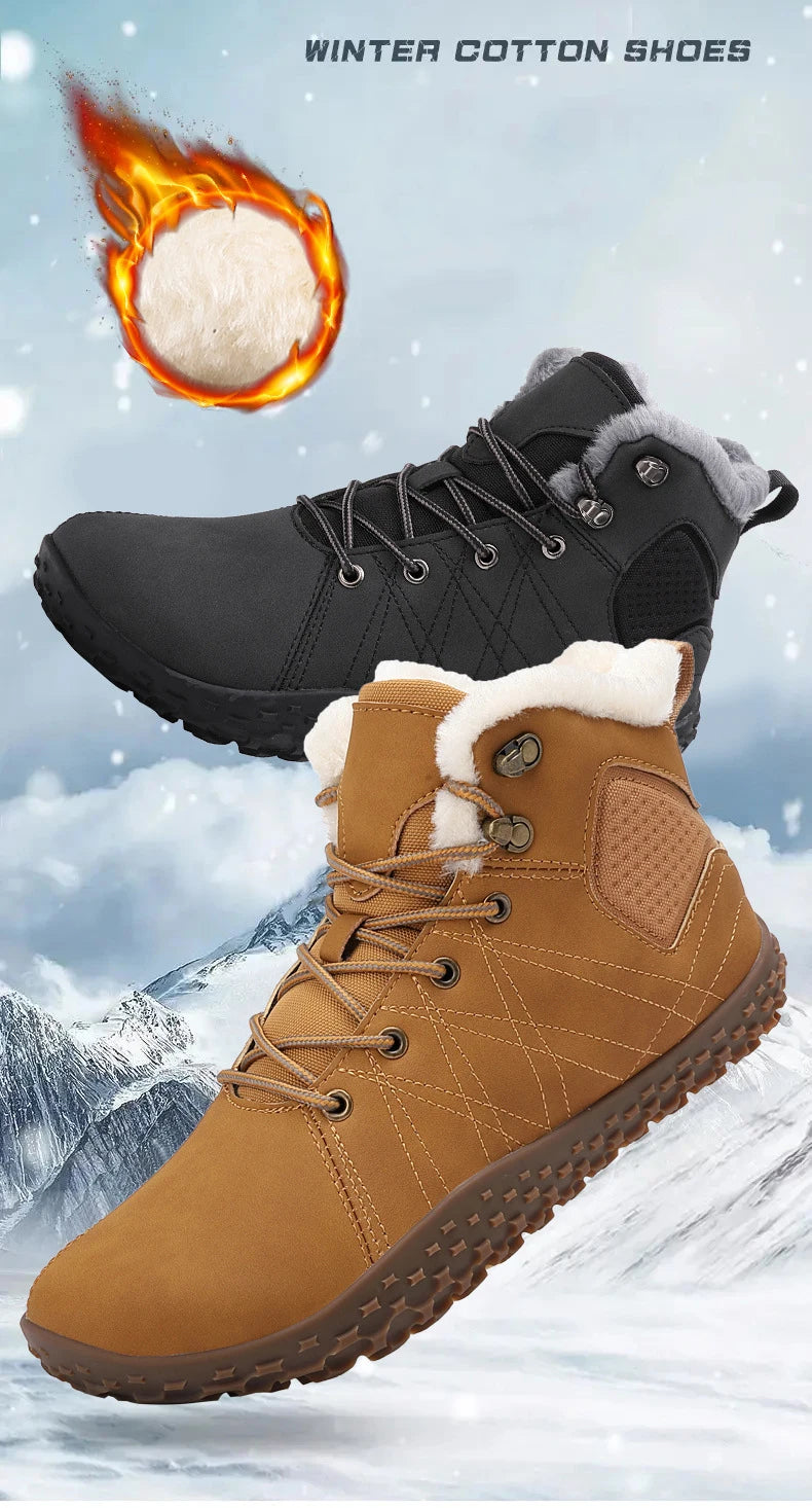 Winter Snow Boots for Men Women Warm Fur Lined Ankle Trekking Shoes Anti Slip Outdoor Boots